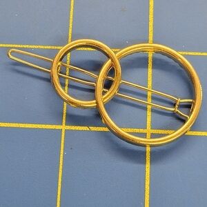 Faux Gold Metal Clip Barette 1.5" Single